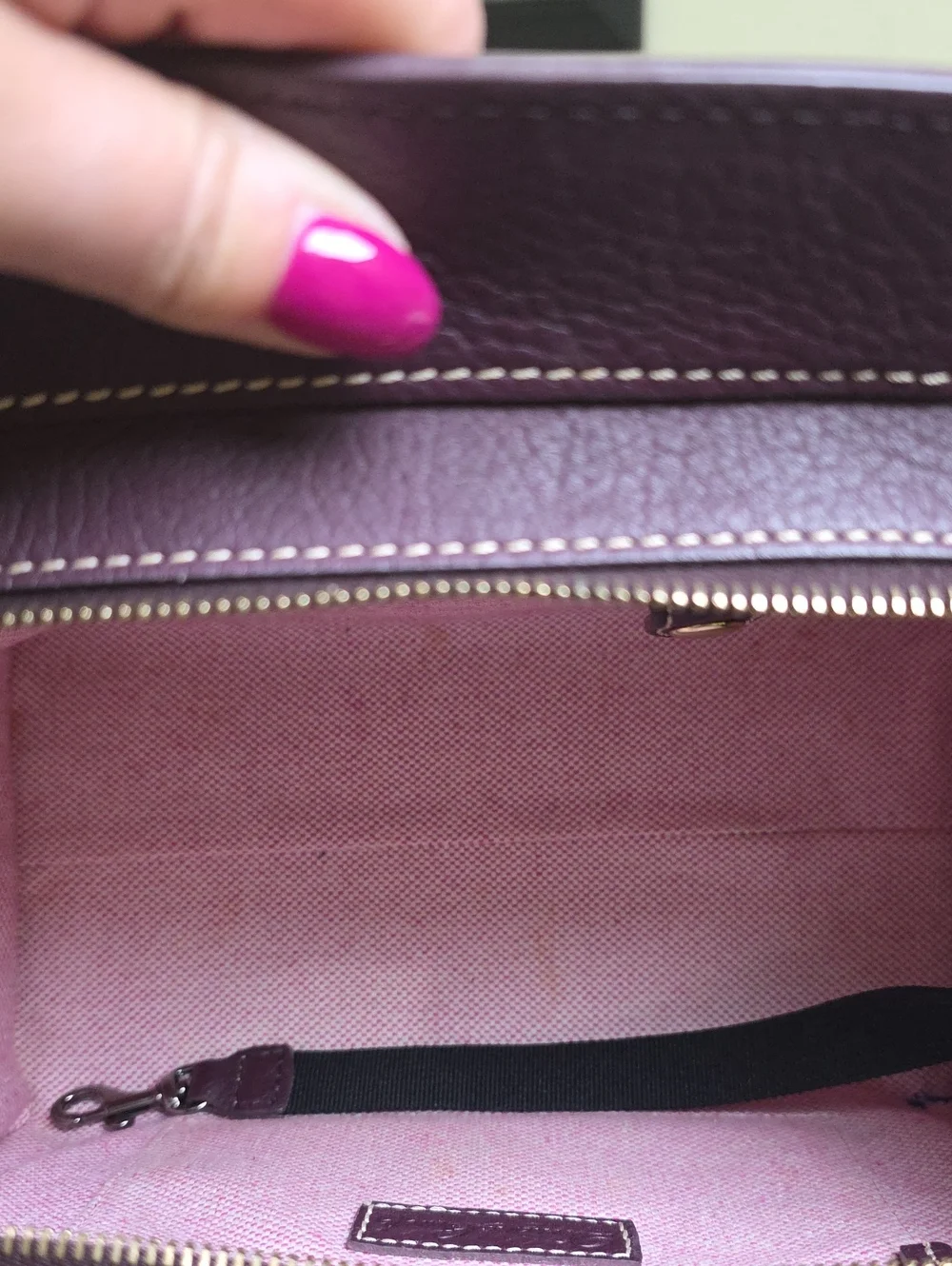 Dooney & Bourke Blair Bag Purple Pebble Leather/Pink Interior EUC